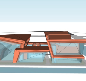 现代办公楼su模型