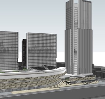 现代办公楼su模型