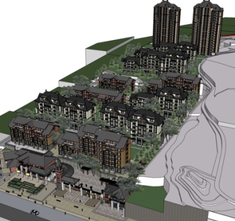 欧式公寓楼su模型