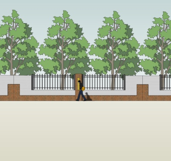 现代铁艺护栏su模型