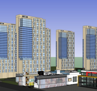 现代高层办公楼su模型