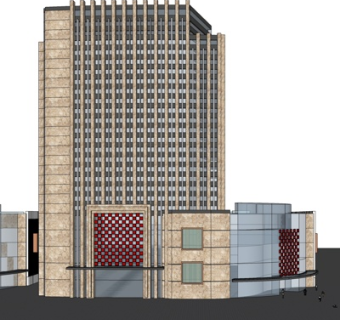 现代高层办公楼su模型