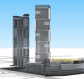 现代高层办公楼su模型