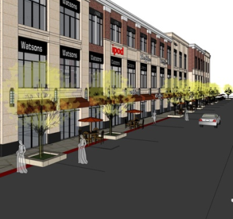 现代沿街商业建筑su模型