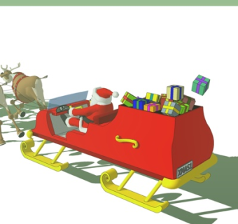 欧式雪橇车su模型