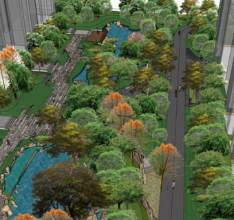 现代公园景观su模型