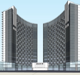 现代高层办公楼su模型