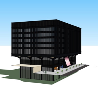 现代办公楼su模型