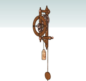 工业风挂钟su模型