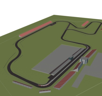 现代赛车跑道su模型