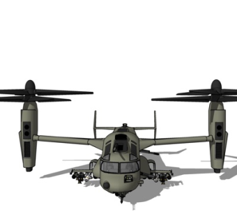 现代直升机su模型