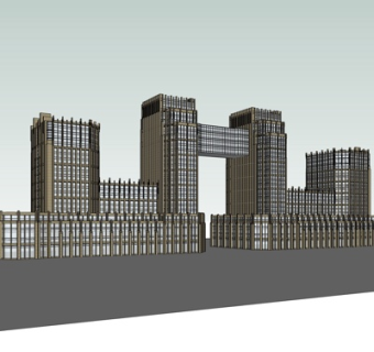 现代办公楼su模型
