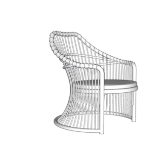 现代藤椅su模型