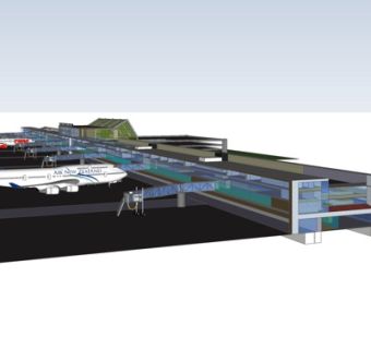 现代飞机场su模型