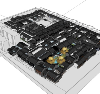 中式房屋建筑su模型