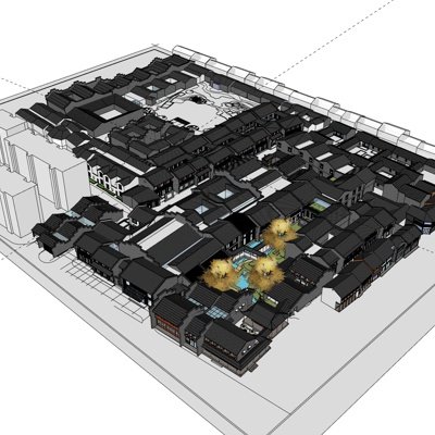 中式房屋建筑su模型