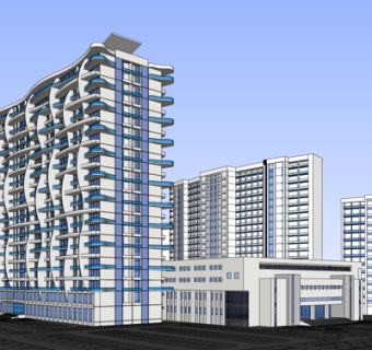 现代办公楼su模型