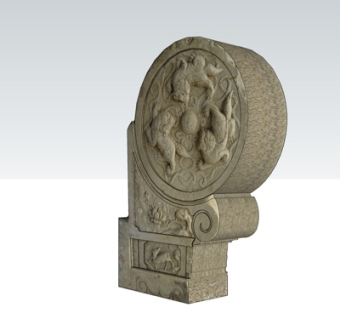 中式石鼓su模型