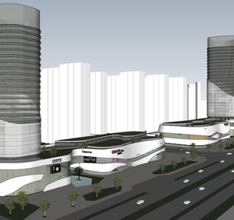 现代高层办公楼su模型