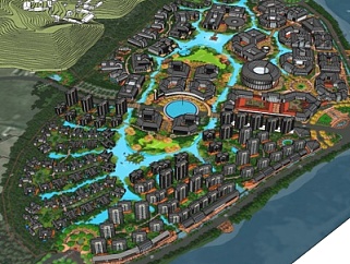 现代<em>城市</em>规划su模型