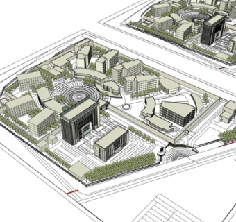 现代建筑规划su模型