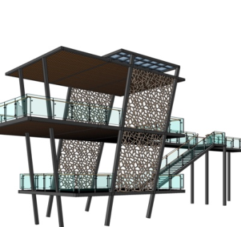 现代楼梯su模型