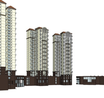 欧式公寓楼su模型