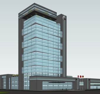 现代办公楼su模型