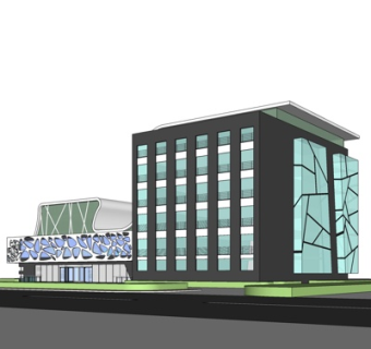 现代办公楼su模型