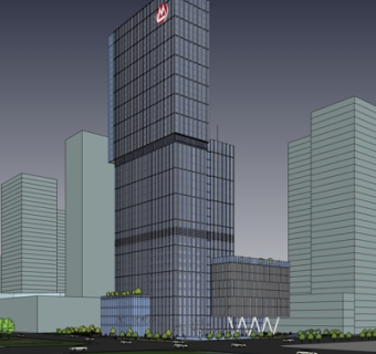 现代办公楼su模型