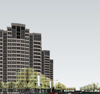 现代办公楼su模型