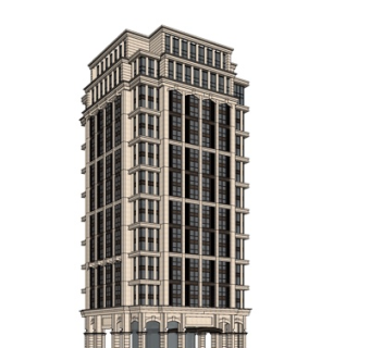 欧式高层办公楼su模型