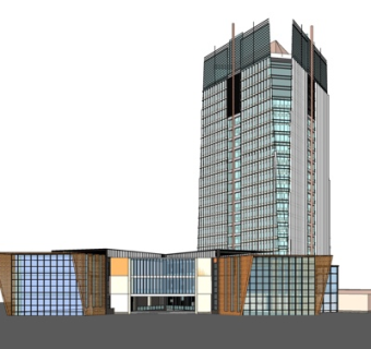 现代办公楼su模型