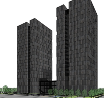 现代办公楼su模型