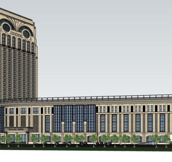 新古典酒店su模型