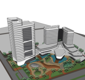 现代高层办公楼su模型