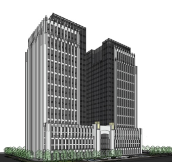现代高层办公楼su模型