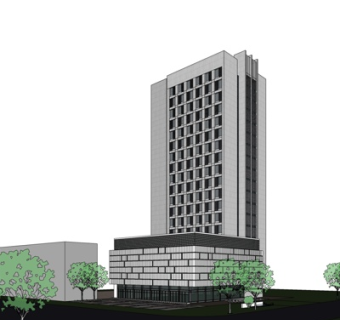 现代高层办公楼su模型