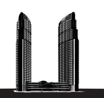 现代高层办公楼su模型