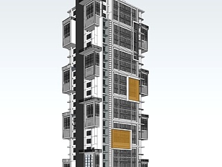 <em>现代公寓楼</em>su模型