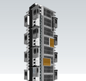 现代公寓楼su模型