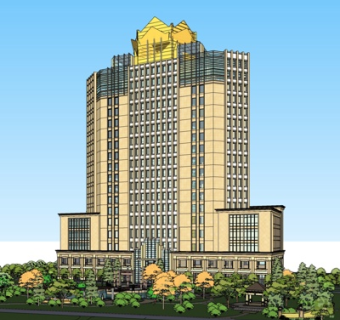 现代办公楼su模型