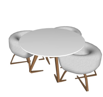 现代休闲桌椅su模型