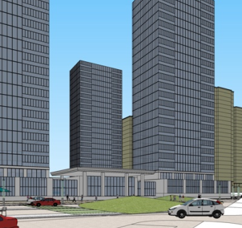 现代办公楼su模型