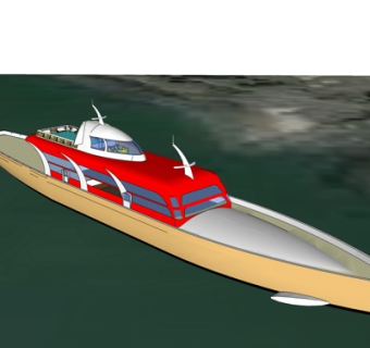 现代快艇su模型
