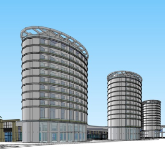 现代办公楼su模型