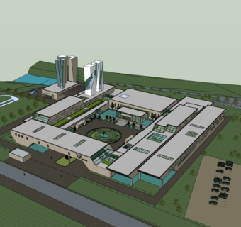 现代办公楼su模型