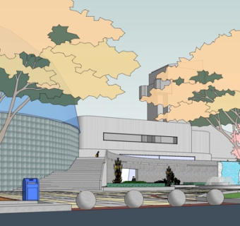 现代公园局部su模型