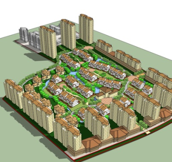 新古典公寓楼su模型