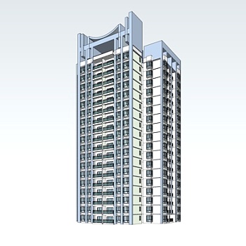 现代公寓楼su模型